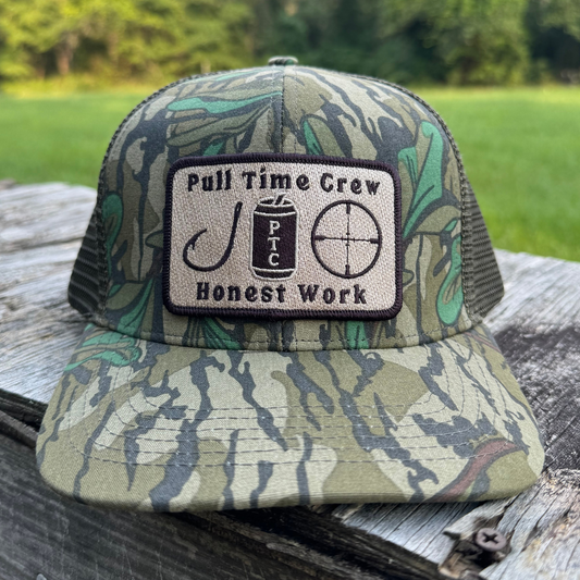 Pull Time™  Patch Hat Mesh Back | Honest Work | Mossy Oak Greenleaf