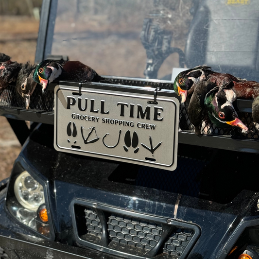 Pull Time Grocery Shopping Crew | License Plate