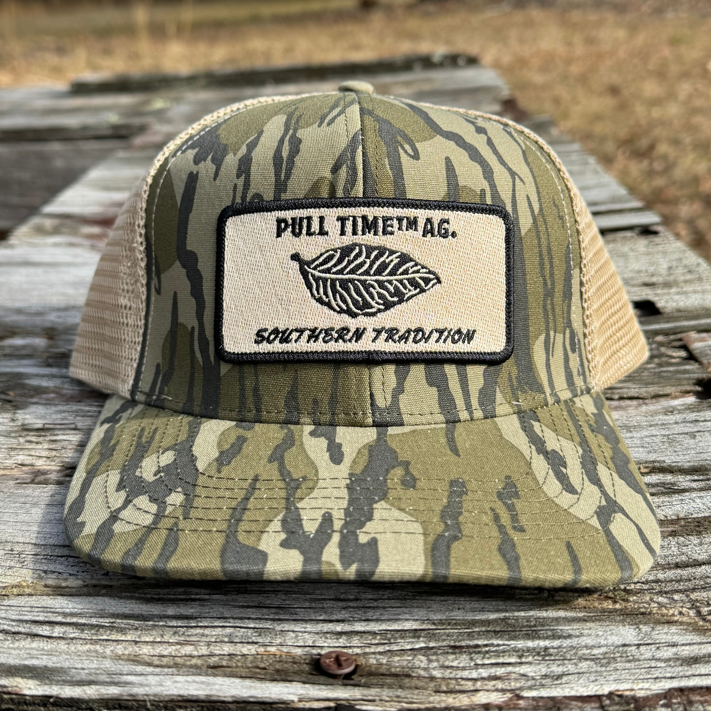 Pull Time AG. Patch Hat | Tobacco Leaf | Mossy Oak Bottomland